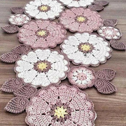 Boho Floral Crochet Table Runner Pattern