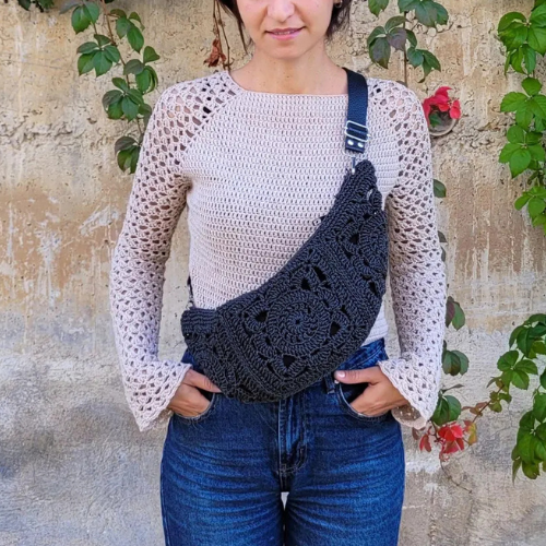 Boho Granny Square Crossbody Bag Crochet Pattern