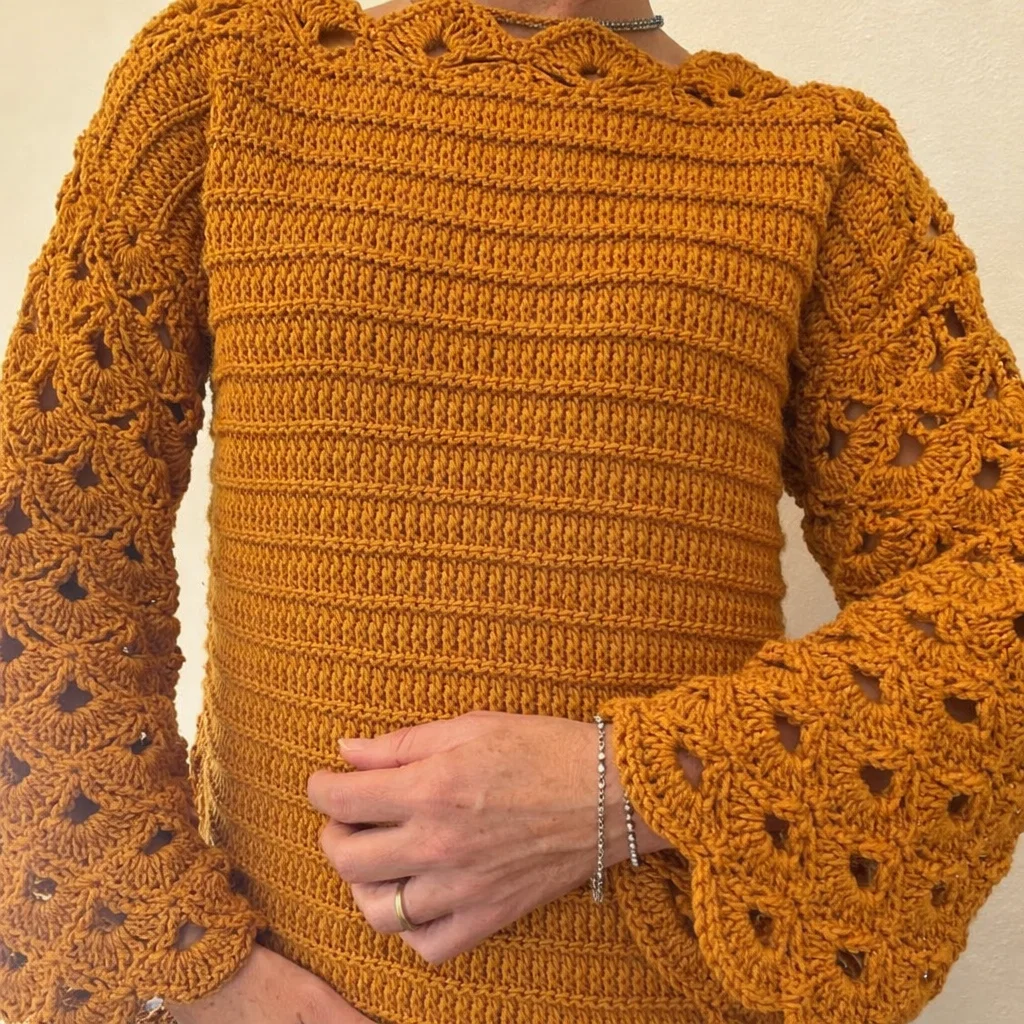 Lace Boho Sweater Crochet Pattern
