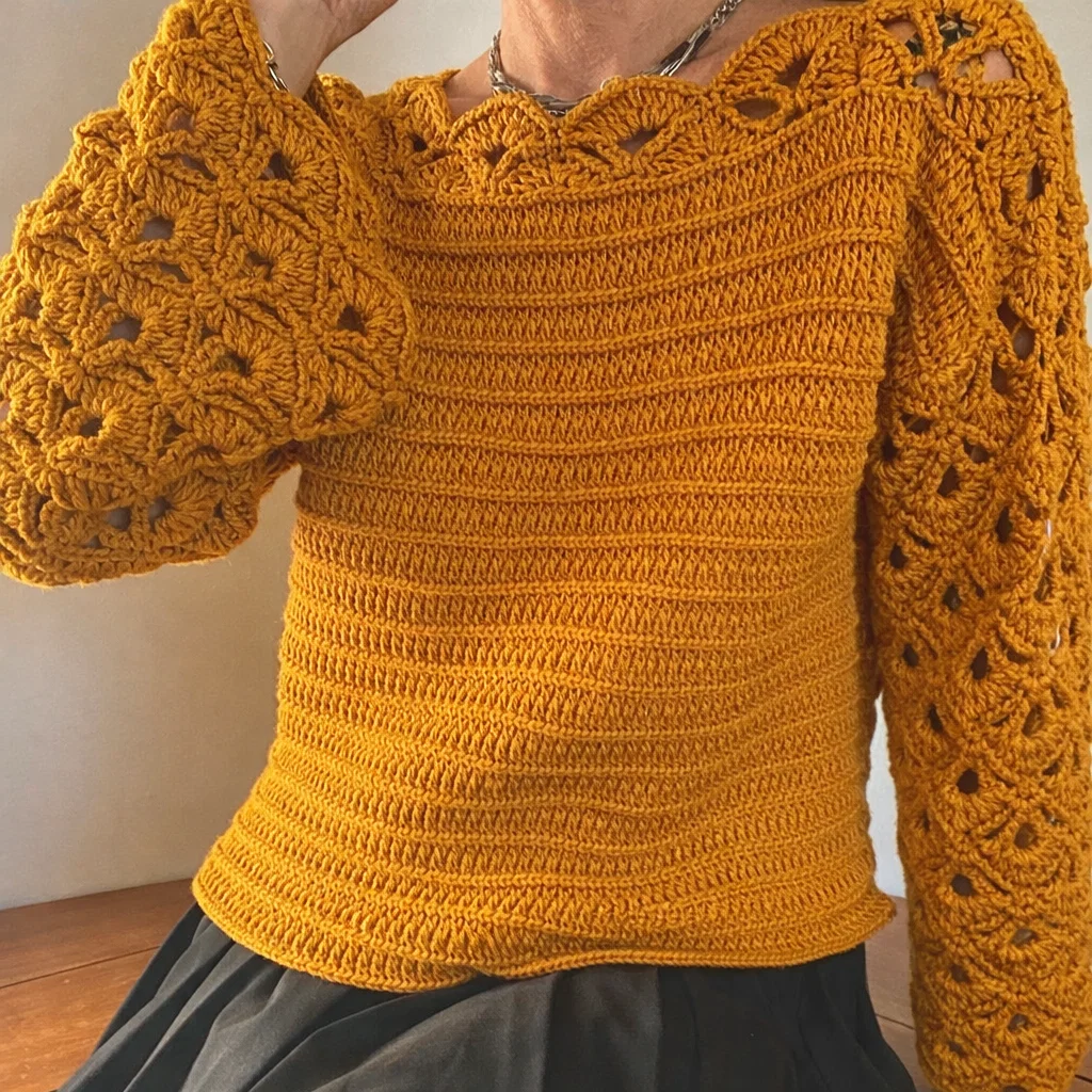 Lace Boho Sweater Crochet Pattern