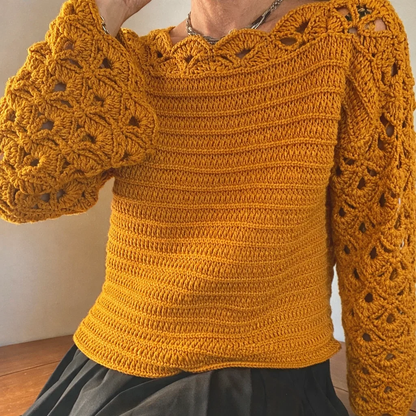 Lace Boho Sweater Crochet Pattern