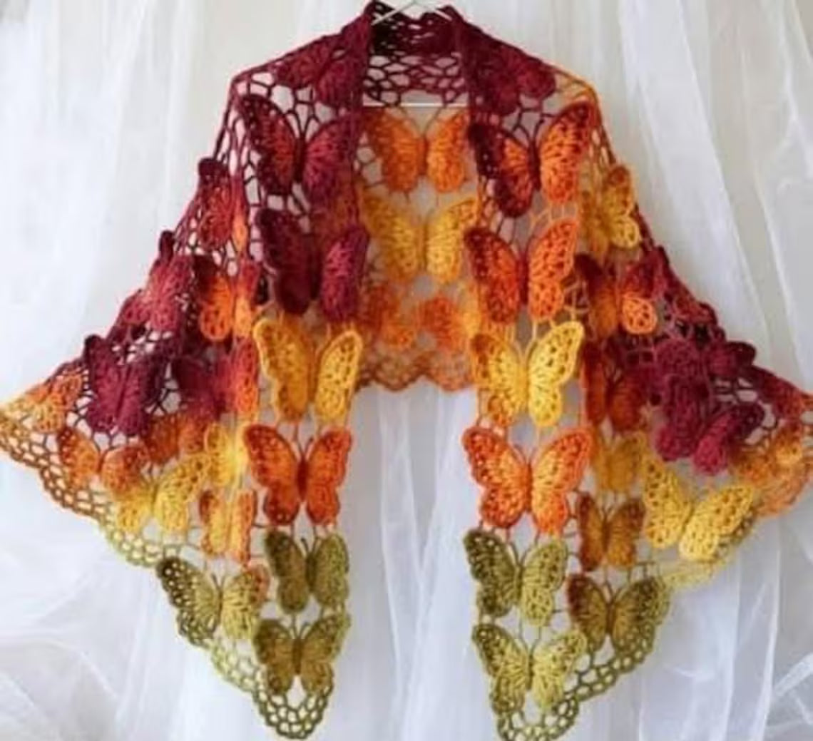 Butterfly Shawl Motif Crochet Pattern