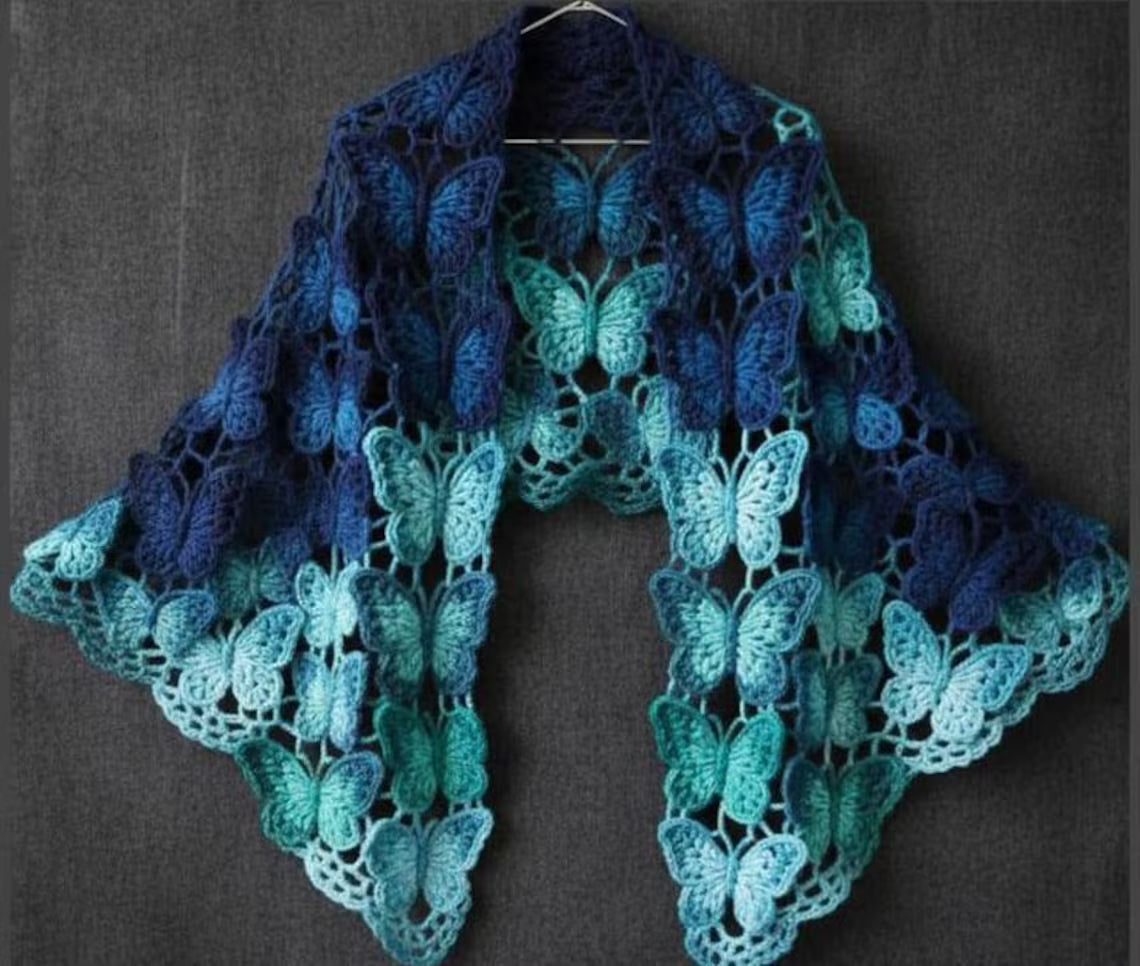 Butterfly Shawl Motif Crochet Pattern