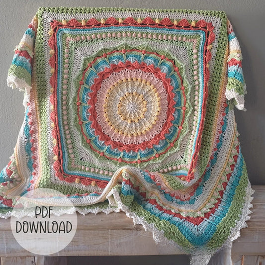 Whispers of Color Afghan Blanket Crochet Pattern