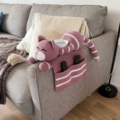 Pinky Cat Sofa Organizer Crochet Pattern