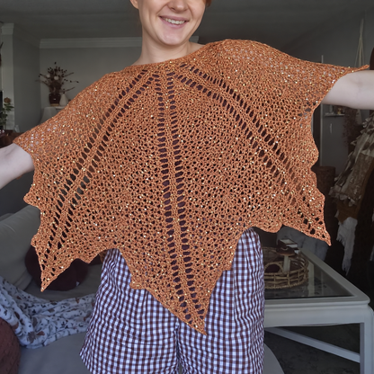 Maple Leaf Fall Poncho Crochet Pattern
