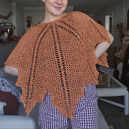 Maple Leaf Fall Poncho Crochet Pattern