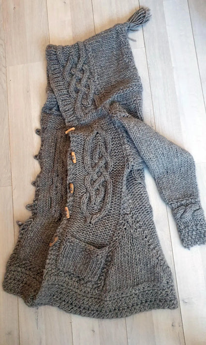 Easy Modular Chunky Cardigan Knitting Pattern