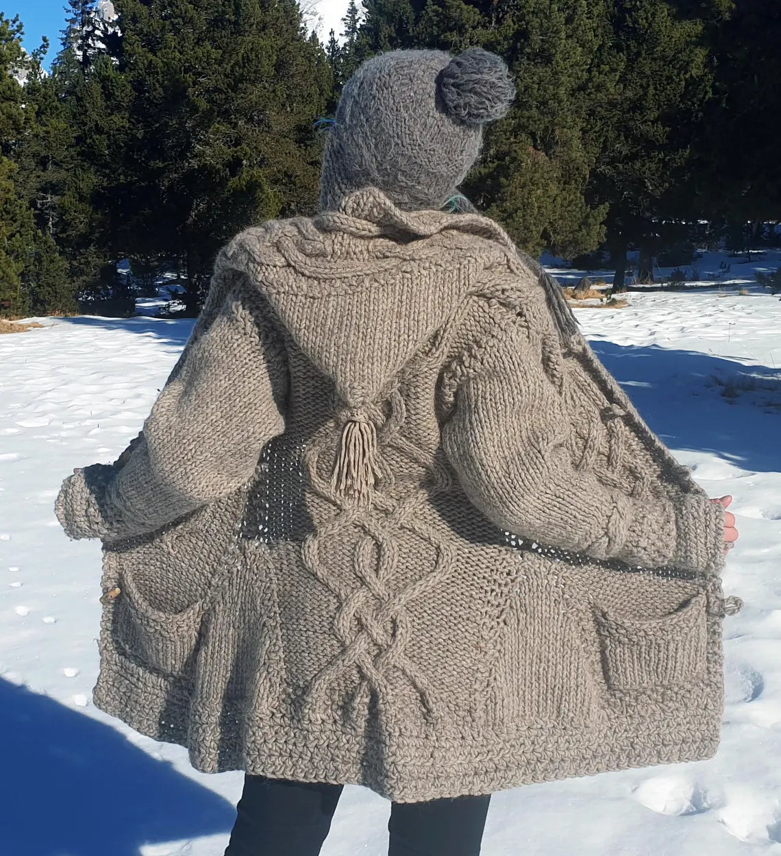 Easy Modular Chunky Cardigan Knitting Pattern