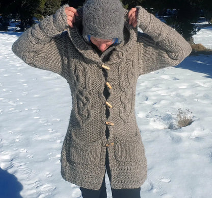 Easy Modular Chunky Cardigan Knitting Pattern