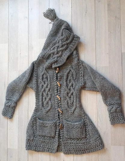 Easy Modular Chunky Cardigan Knitting Pattern