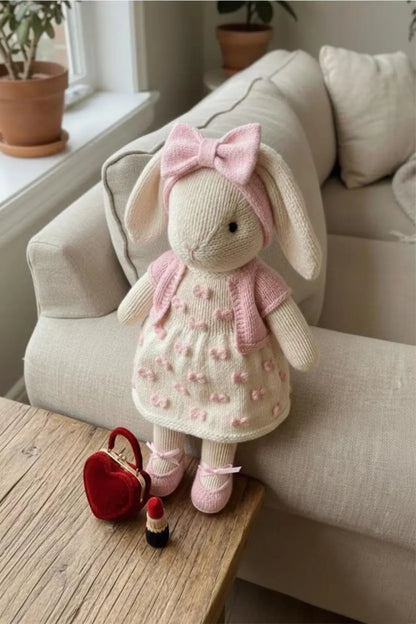 Coquette Bow Bunny Knitting Pattern