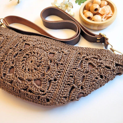 Boho Granny Square Crossbody Bag Crochet Pattern