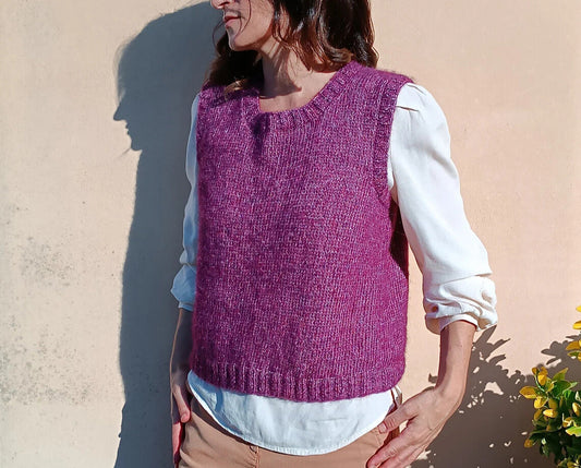 Easy Bottom-Up Slipover Knitting Pattern