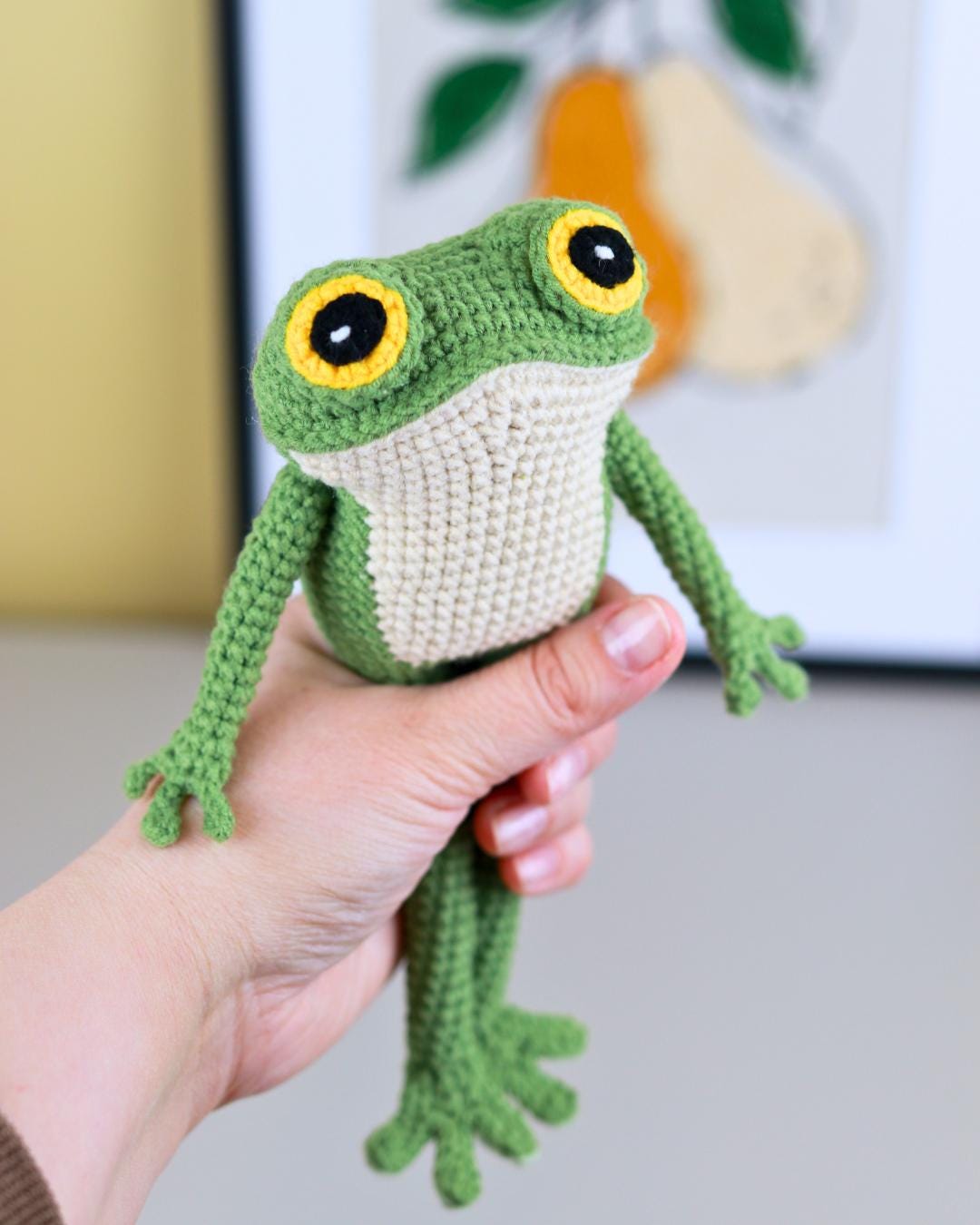 Frog with Sweater, Sneakers, and Bag Crochet Pattern