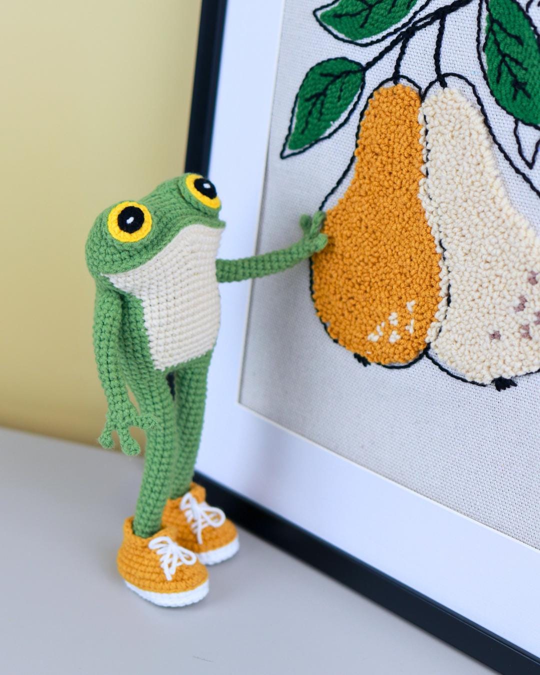 Frog with Sweater, Sneakers, and Bag Crochet Pattern