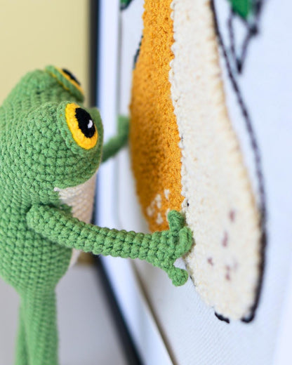 Frog with Sweater, Sneakers, and Bag Crochet Pattern