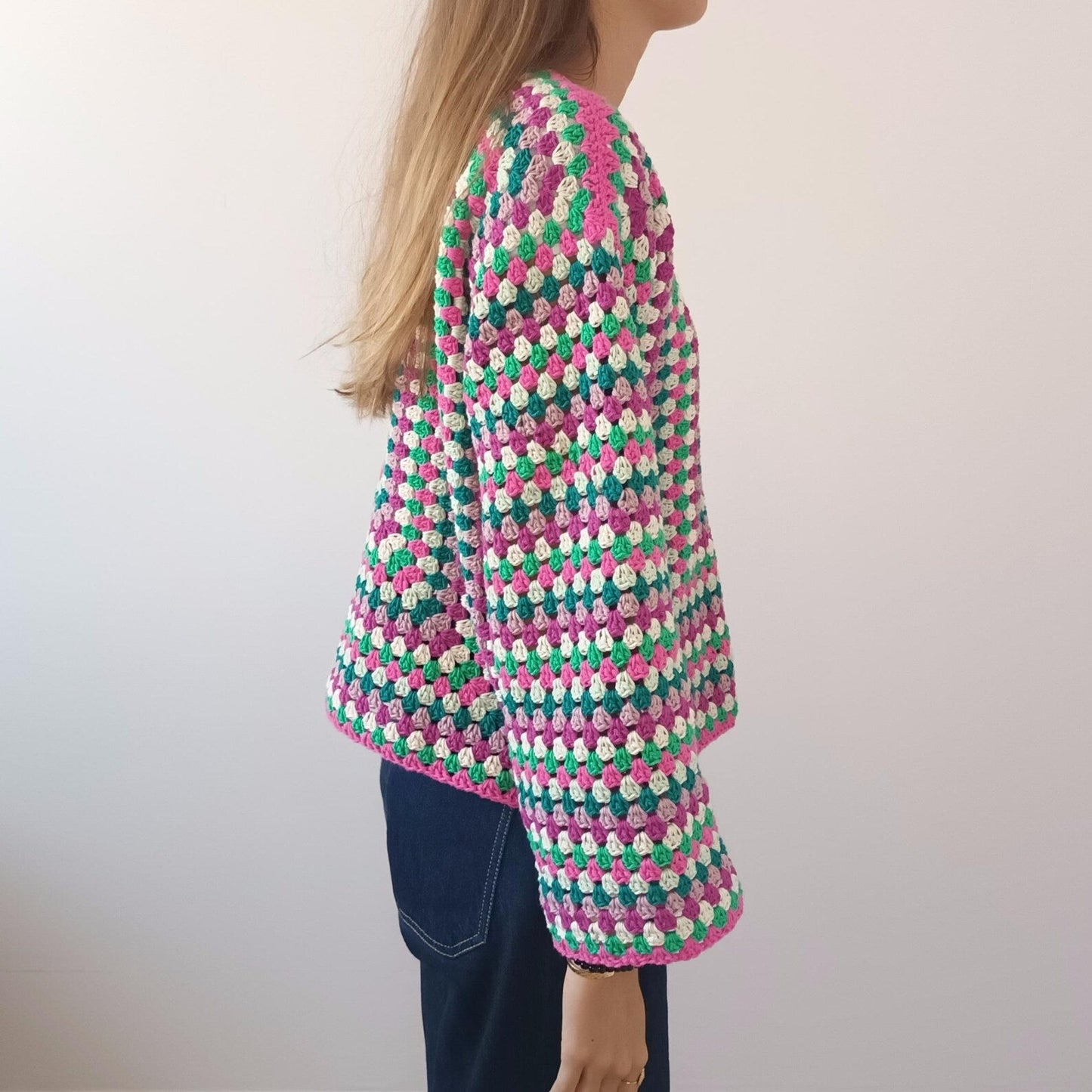 Granny Square Long Sleeve Top Crochet Pattern