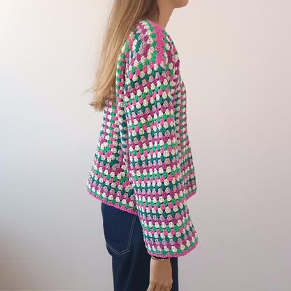 Granny Square Long Sleeve Top Crochet Pattern