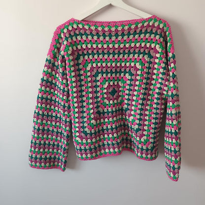 Granny Square Long Sleeve Top Crochet Pattern