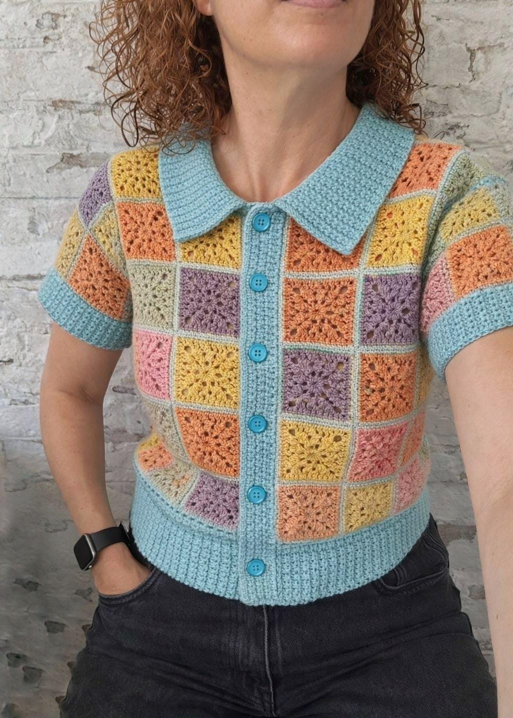 Granny Square T-Shirt Crochet Pattern