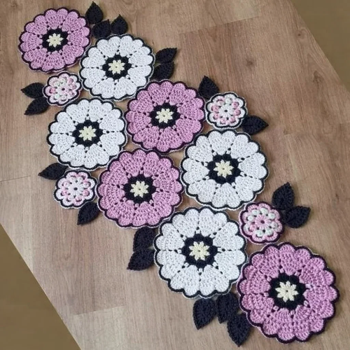 Boho Floral Crochet Table Runner Pattern