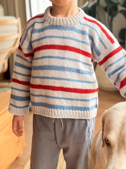 Nordic Stripes Kids Sweater Knitting Pattern