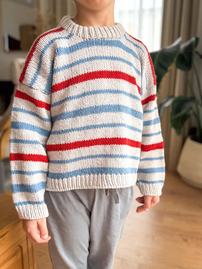 Nordic Stripes Kids Sweater Knitting Pattern