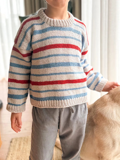 Nordic Stripes Kids Sweater Knitting Pattern