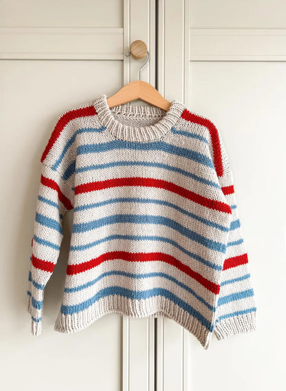 Nordic Stripes Kids Sweater Knitting Pattern