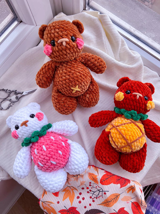 Puff Bear Fruit Crochet Pattern