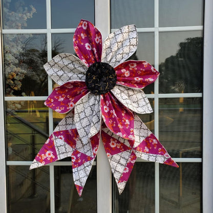 Quilted Fabric Flower Bow Pattern