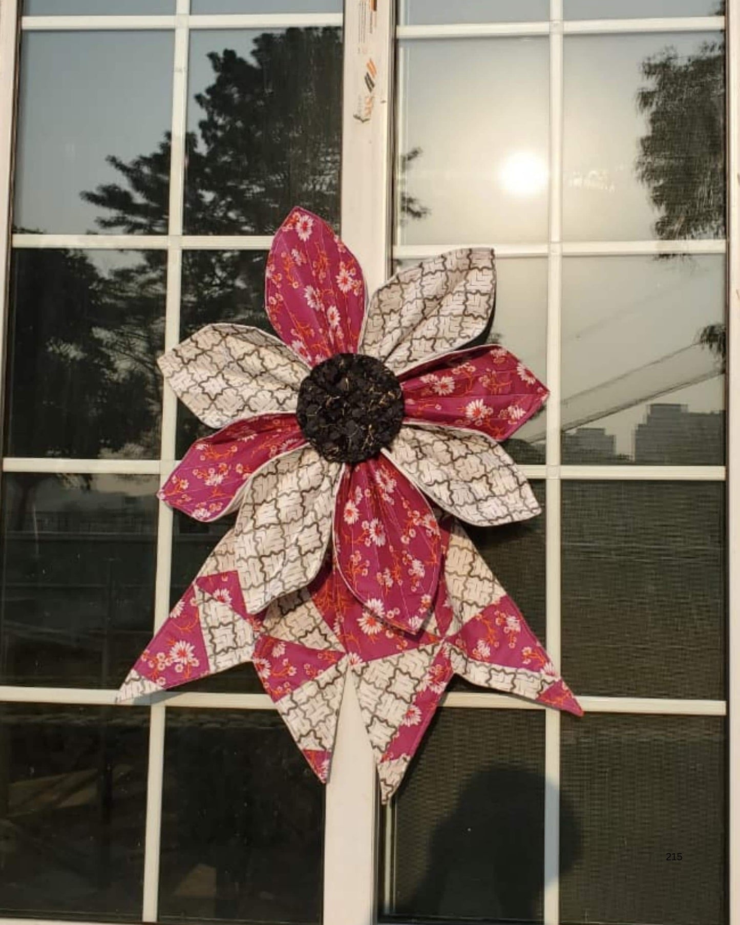 Quilted Fabric Flower Bow Pattern