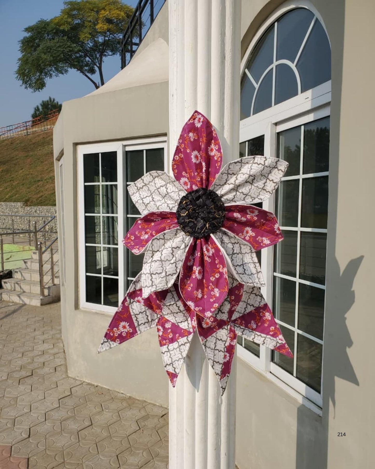 Quilted Fabric Flower Bow Pattern