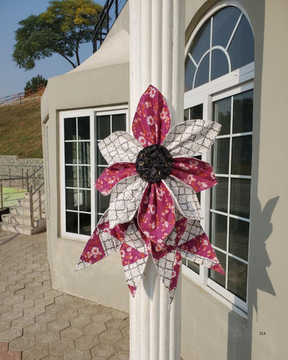 Quilted Fabric Flower Bow Pattern