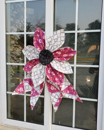 Quilted Fabric Flower Bow Pattern