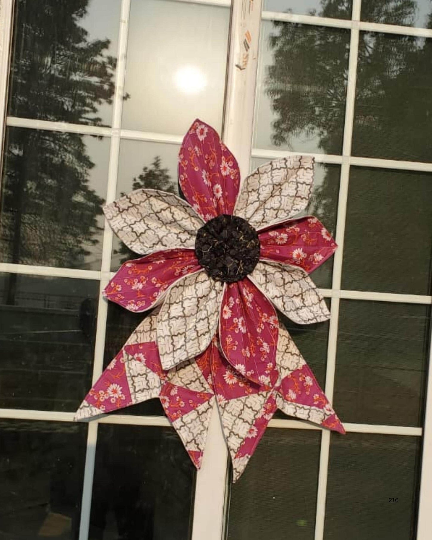 Quilted Fabric Flower Bow Pattern