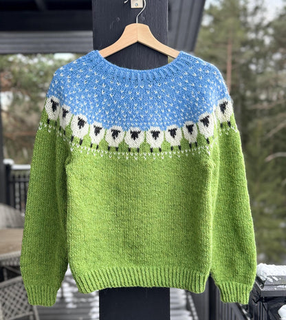 Sheep Motif Sweater Knitting Pattern