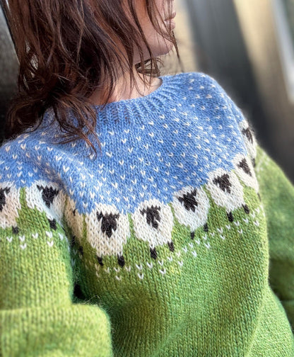 Sheep Motif Sweater Knitting Pattern