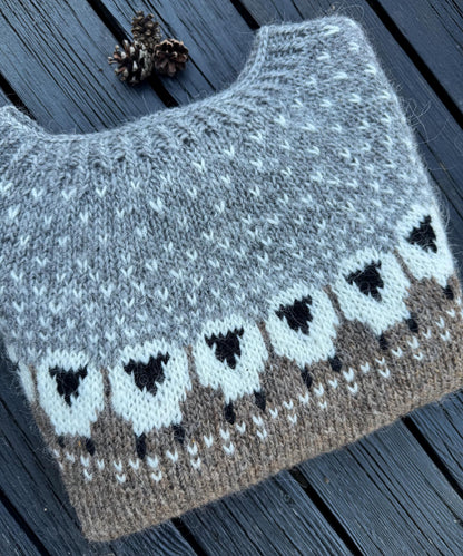 Sheep Motif Sweater Knitting Pattern