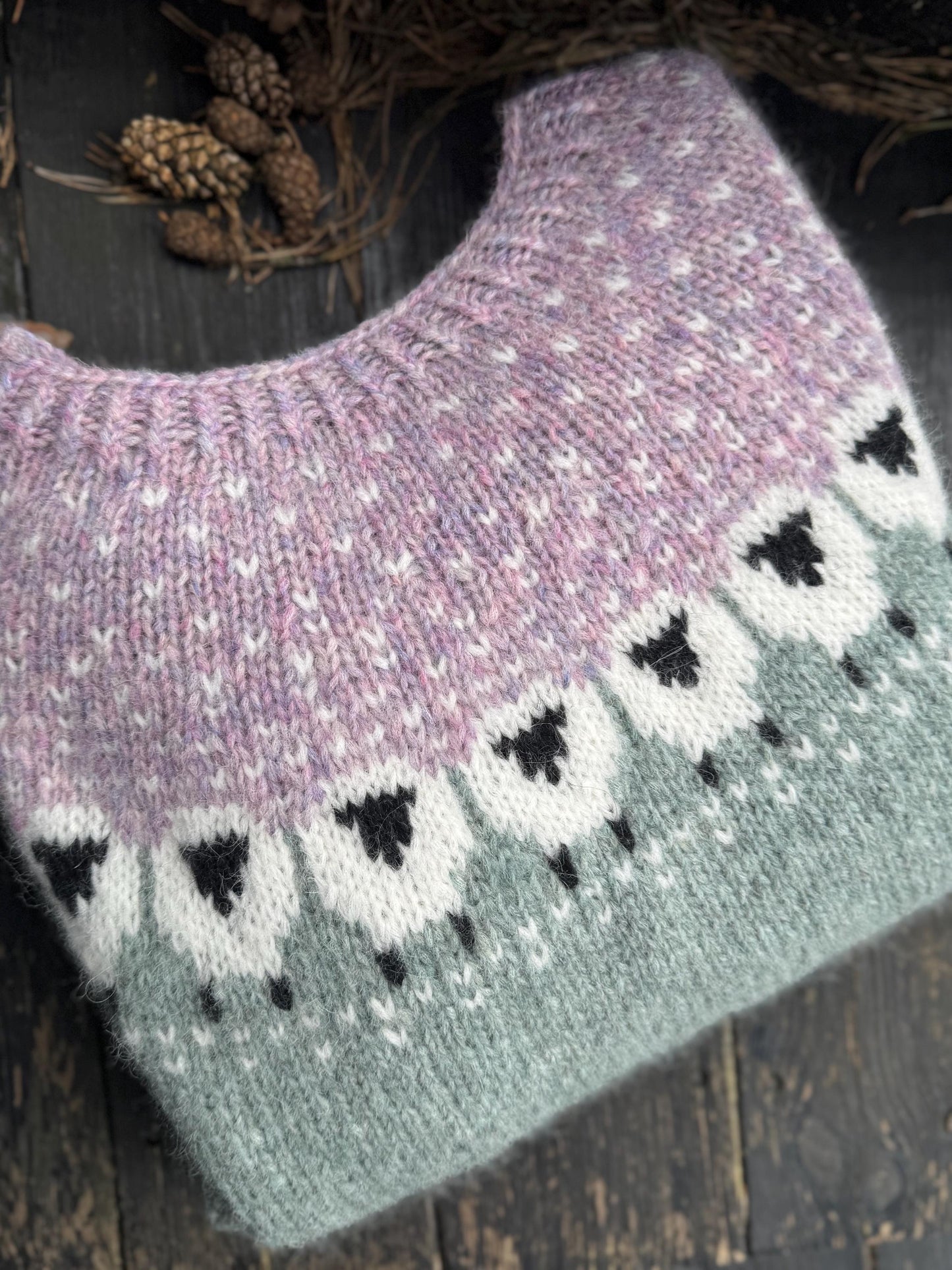 Sheep Motif Sweater Knitting Pattern
