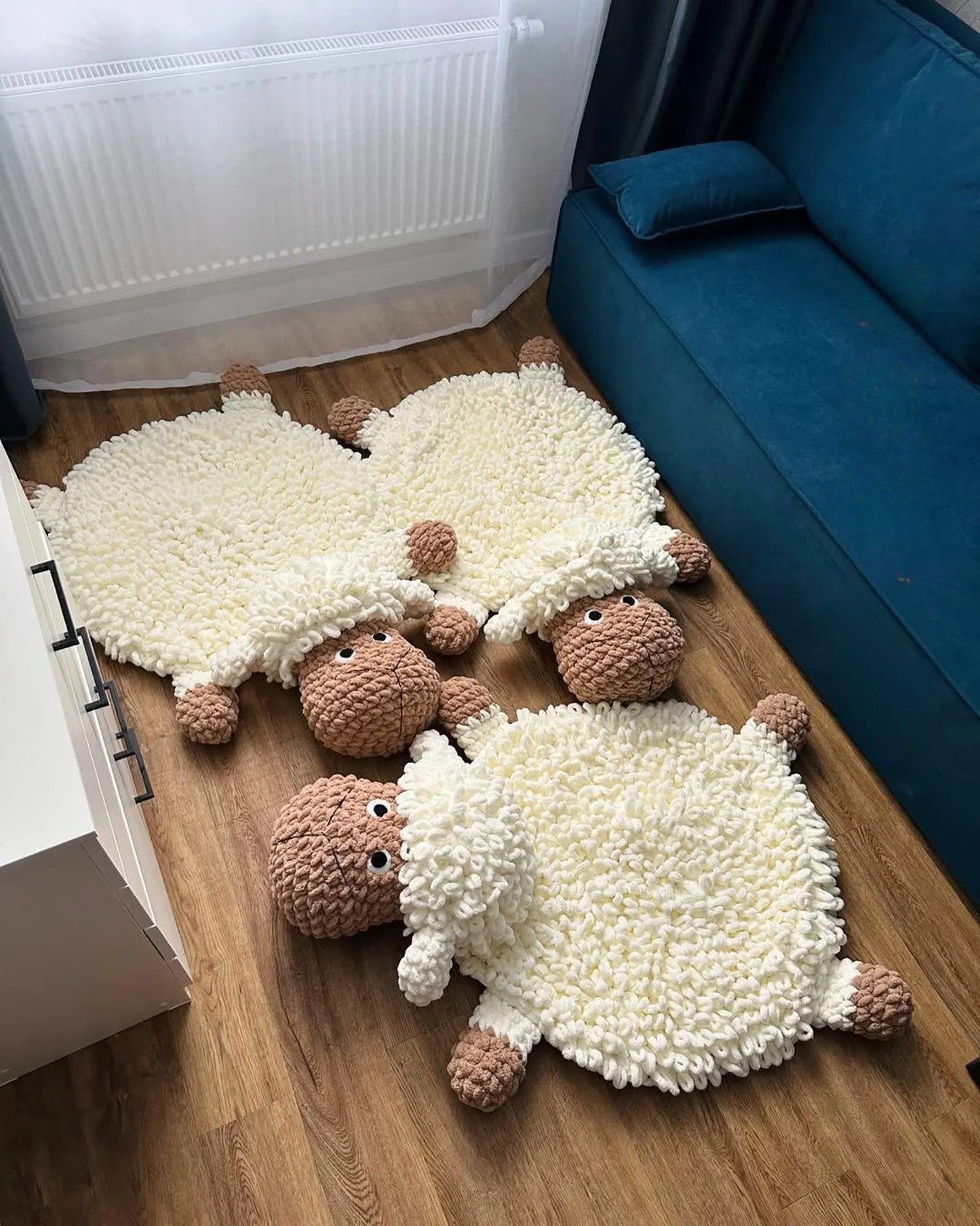 Fluffy Sheep Rugs Crochet Pattern