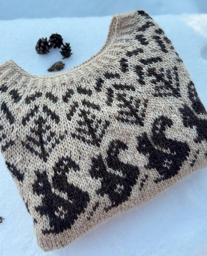Squirrel Motif Sweater Knitting Pattern