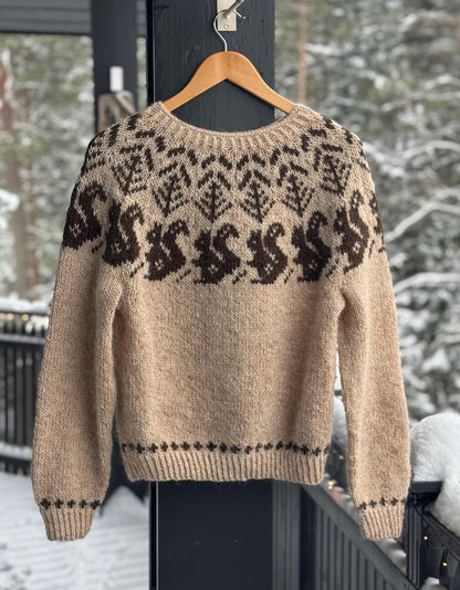 Squirrel Motif Sweater Knitting Pattern
