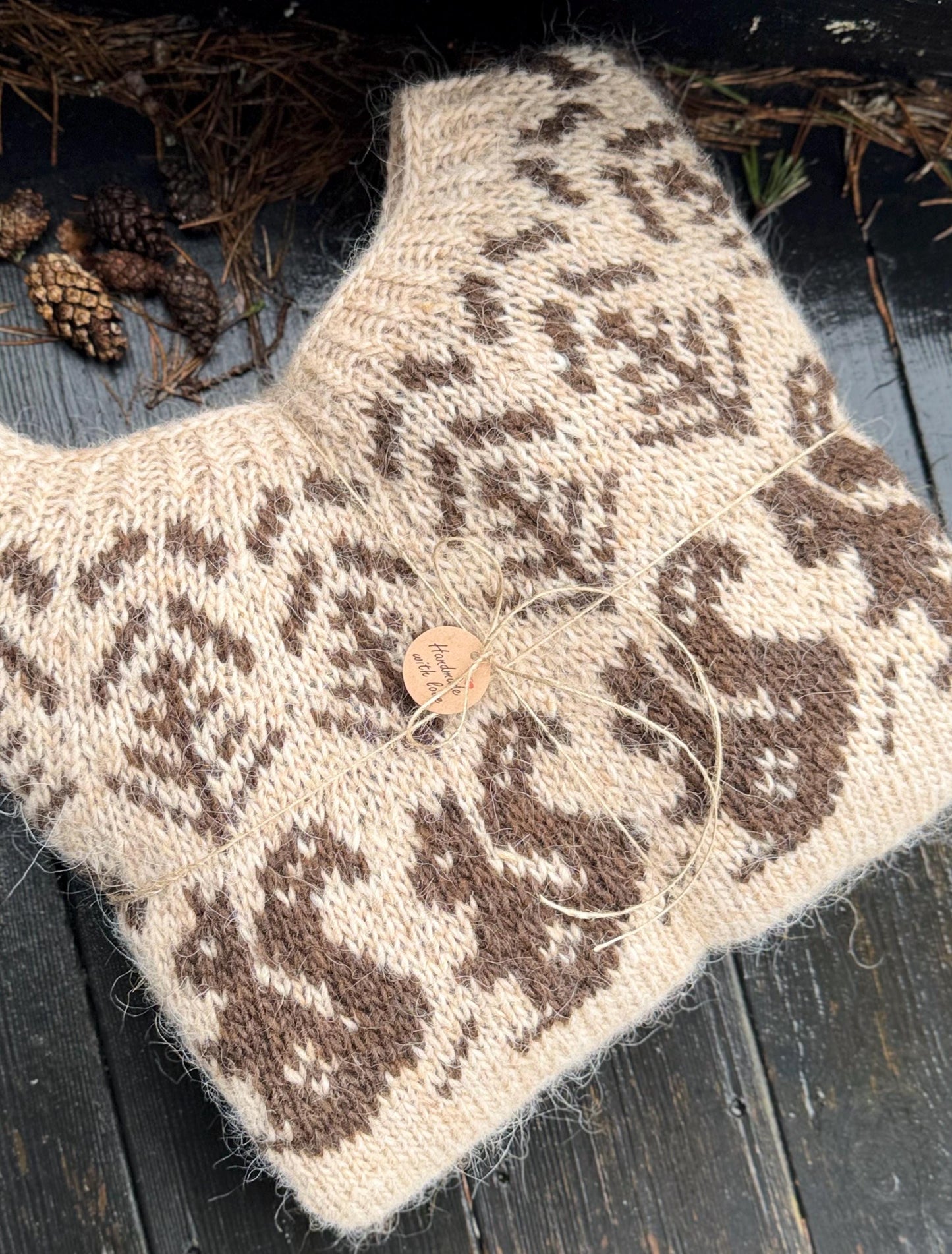 Squirrel Motif Sweater Knitting Pattern