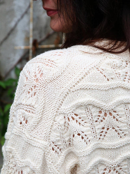 Top-Down European Shoulder Lace Sweater Knitting Pattern