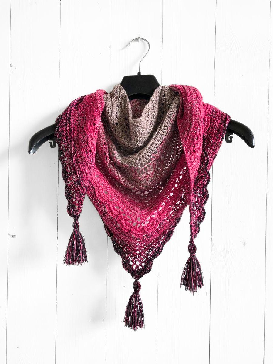 Top-Down Triangle Shawl Crochet Pattern