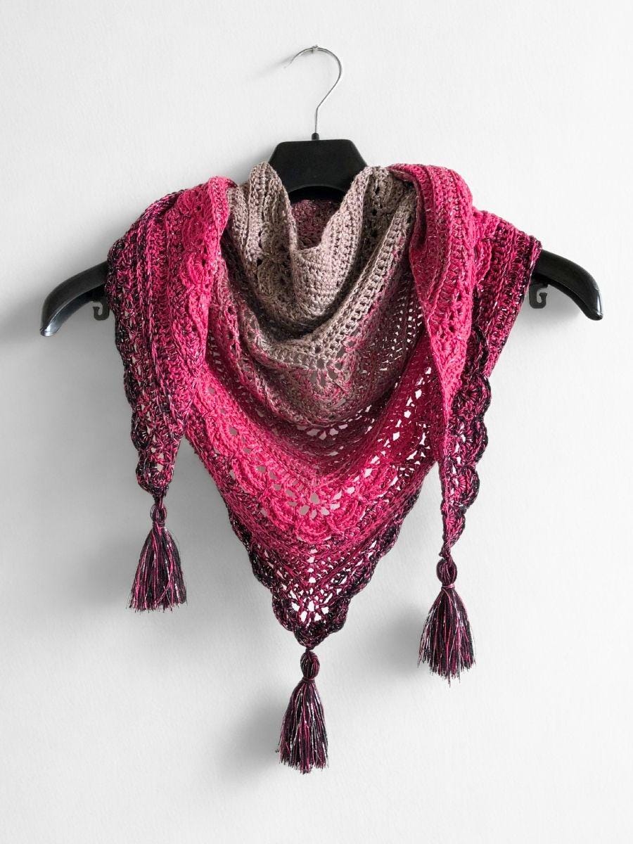 Top-Down Triangle Shawl Crochet Pattern