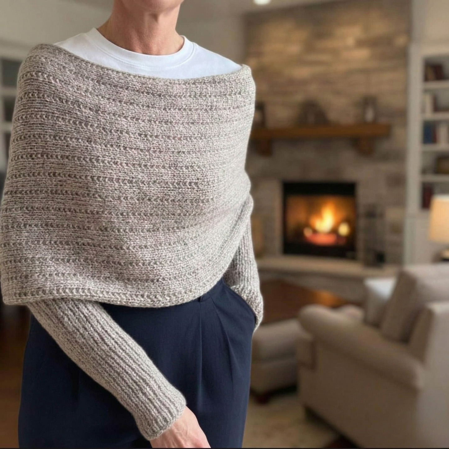 Wrapped in Texture Sweater Scarf Knitting Pattern