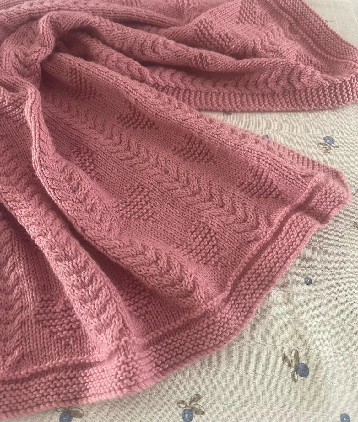 Warming Hearts Cable Blanket Knitting Pattern